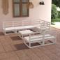 Preview: ARDEBO.de - 8-tlg. Garten-Lounge-Set Weiß Massivholz Kiefer