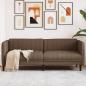 Preview: ARDEBO.de - 3-Sitzer Sofa Braun Kunstleder Wildleder-Optik