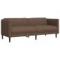 Preview: 3-Sitzer Sofa Braun Kunstleder Wildleder-Optik