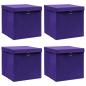 Preview: ARDEBO.de -  Aufbewahrungsboxen mit Deckeln 4 Stk. Lila 32x32x32 cm Stoff