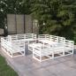 Preview: ARDEBO.de - 13-tlg. Garten-Lounge-Set Weiß Kiefer Massivholz