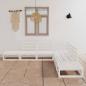 Preview: ARDEBO.de - 7-tlg. Garten-Lounge-Set Weiß Massivholz Kiefer