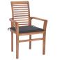 Preview: Essstühle 4 Stk. mit Anthrazit Kissen Massivholz Teak