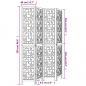 Preview: 4-tlg. Raumteiler Braun Massivholz Paulownia