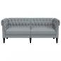 Preview: Chesterfield-Sofa 2-Sitzer Hellgrau Stoff