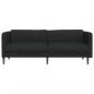 Preview: Sofa 3-Sitzer Schwarz Stoff