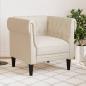 Preview: ARDEBO.de - Chesterfield-Sessel Creme Stoff