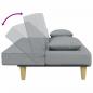 Preview: Schlafsofa 2-Sitzer mit Kissen und Fußhocker Hellgrau Stoff