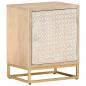 Preview: ARDEBO.de - Nachttisch 40x30x50 cm Massivholz Mango und Eisen