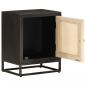 Preview: Nachttisch Schwarz 40x30x50 cm Massivholz Mango und Eisen