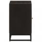 Preview: Nachttisch Schwarz 40x30x50 cm Massivholz Mango und Eisen