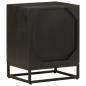 Preview: Nachttisch Schwarz 40x30x50 cm Massivholz Mango und Eisen