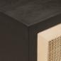 Preview: Nachttisch Schwarz 40x30x50 cm Massivholz Mango und Eisen