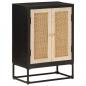 Preview: ARDEBO.de - Sideboard Schwarz 55x30x76 cm Massivholz Mango und Eisen