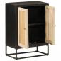 Preview: Sideboard Schwarz 55x30x76 cm Massivholz Mango und Eisen