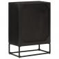 Preview: Sideboard Schwarz 55x30x76 cm Massivholz Mango und Eisen