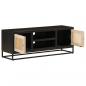 Preview: TV-Schrank Schwarz 110x30x40 cm Massivholz Mango und Eisen