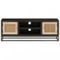 Preview: TV-Schrank Schwarz 110x30x40 cm Massivholz Mango und Eisen