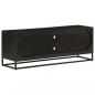 Preview: TV-Schrank Schwarz 110x30x40 cm Massivholz Mango und Eisen