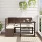 Preview: ARDEBO.de - Gartensofa in L-Form mit Tisch und Kissen Braun Poly Rattan