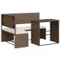 Preview: Gartensofa in L-Form mit Tisch und Kissen Braun Poly Rattan