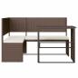 Preview: Gartensofa in L-Form mit Tisch und Kissen Braun Poly Rattan