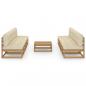 Preview: 9-tlg. Garten-Lounge-Set mit Kissen Kiefer Massivholz