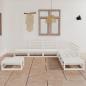 Preview: ARDEBO.de - 8-tlg. Garten-Lounge-Set Weiß Massivholz Kiefer