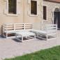 Preview: ARDEBO.de - 6-tlg. Garten-Lounge-Set Weiß Kiefer Massivholz