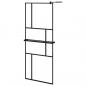 Preview: Duschwand mit Ablage für Walk-In-Dusche Schwarz 80x195 cm ESG
