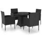 Preview: 5-tlg. Garten-Essgruppe Poly Rattan Schwarz