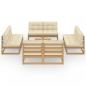 Preview: 9-tlg. Garten-Lounge-Set mit Kissen Kiefer Massivholz