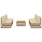 Preview: 7-tlg. Garten-Lounge-Set mit Kissen Kiefer Massivholz