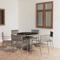 Preview: 7-tlg. Garten-Essgruppe Poly Rattan Anthrazit und Grau