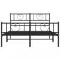 Preview: Bettgestell mit Kopf- und Fußteil Metall Schwarz 140x190 cm