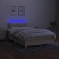 Preview: Boxspringbett mit Matratze & LED Creme 120x190 cm Stoff