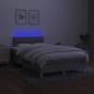 Preview: Boxspringbett mit Matratze & LED Hellgrau 120x190 cm Stoff