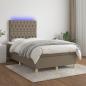 Preview: ARDEBO.de - Boxspringbett mit Matratze & LED Taupe 120x190 cm Stoff