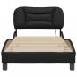 Preview: Bettgestell mit LED Schwarz 90x190 cm Kunstleder