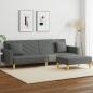 Preview: ARDEBO.de - Schlafsofa 2-Sitzer mit Kissen und Fußhocker Dunkelgrau Stoff