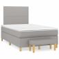 Preview: ARDEBO.de - Boxspringbett mit Matratze Hellgrau 120x190 cm Stoff