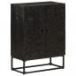 Preview: ARDEBO.de - Sideboard Schwarz 55x30x76 cm Massivholz Mango und Eisen