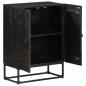 Preview: Sideboard Schwarz 55x30x76 cm Massivholz Mango und Eisen