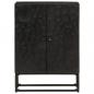 Preview: Sideboard Schwarz 55x30x76 cm Massivholz Mango und Eisen
