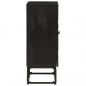 Preview: Sideboard Schwarz 55x30x76 cm Massivholz Mango und Eisen