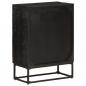 Preview: Sideboard Schwarz 55x30x76 cm Massivholz Mango und Eisen