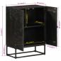 Preview: Sideboard Schwarz 55x30x76 cm Massivholz Mango und Eisen