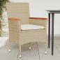 Preview: ARDEBO.de - Gartenstühle mit Kissen 2 Stk. Beige Poly Rattan
