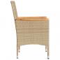 Preview: Gartenstühle mit Kissen 2 Stk. Beige Poly Rattan