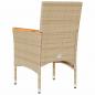 Preview: Gartenstühle mit Kissen 2 Stk. Beige Poly Rattan